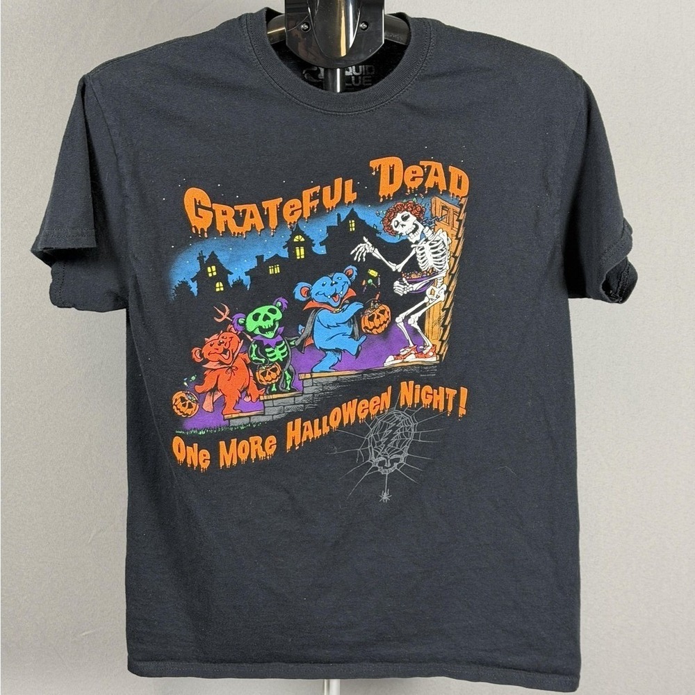 Grateful‎ Dead Shirt Mens Medium Black Liquid Blue Halloween Bears Graphic Tee